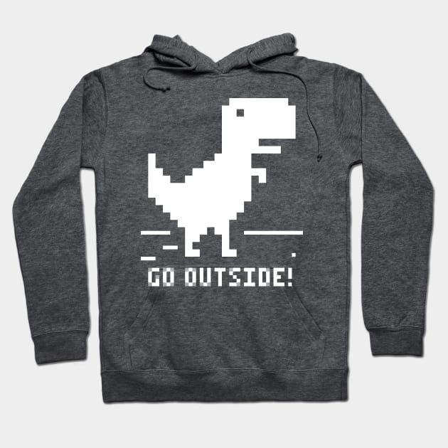 Offline Dino - white Hoodie by HtCRU